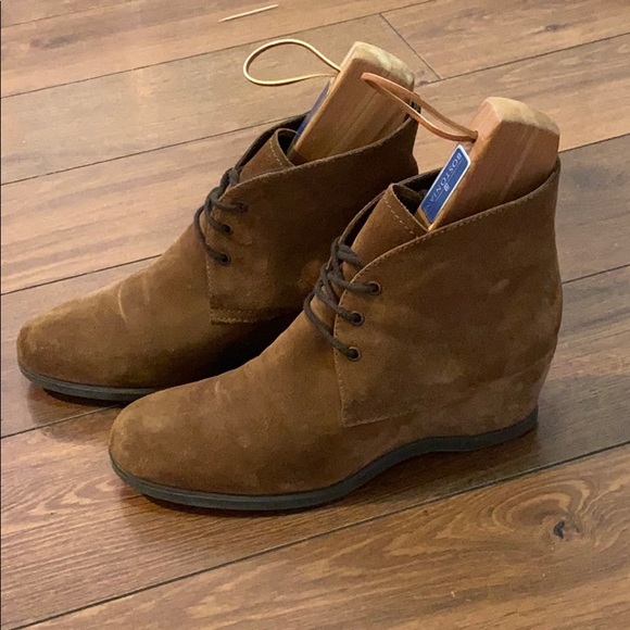 The Flex Suede Wedge Booties - Picture 1 of 8